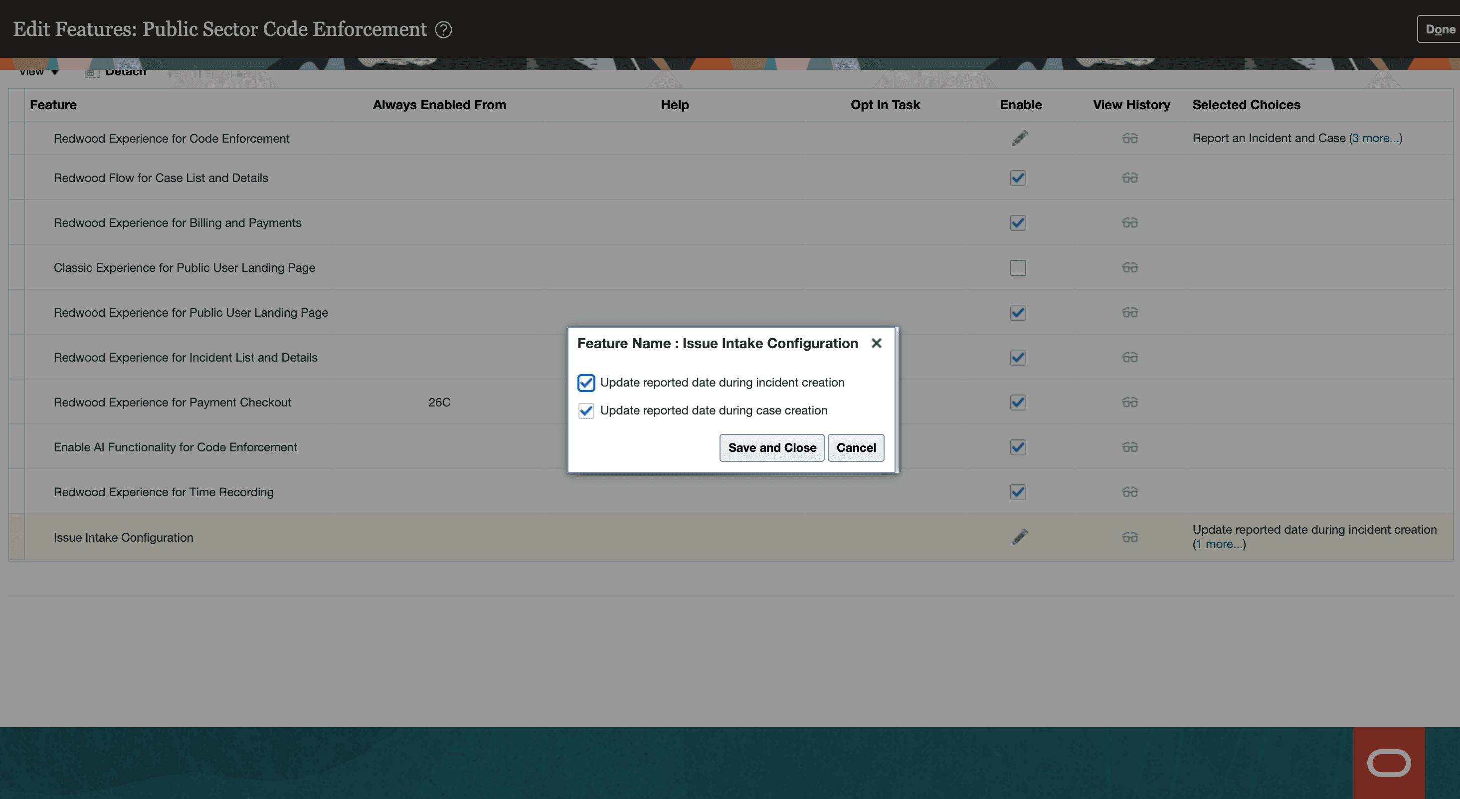 Issue Intake Configuration in Functional Setup Manager