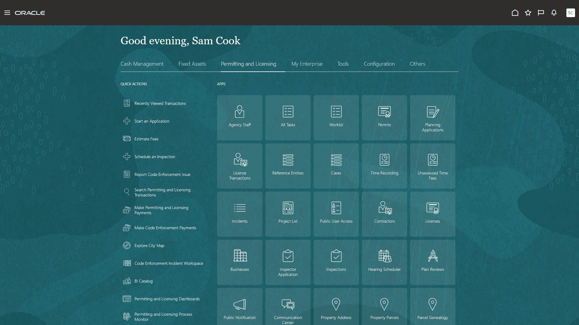 Fusion Applications home page