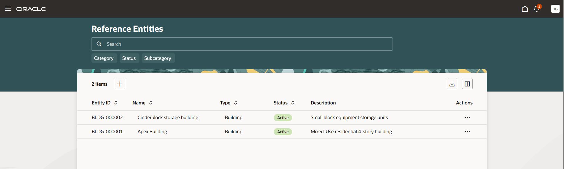 Reference Entities Page for Agency Staff