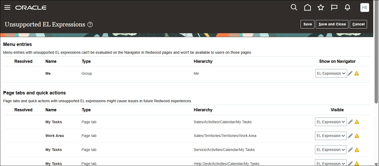 Unsupported EL Expressions