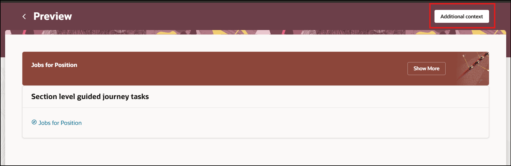 Preview Section Level Task for Guided Journey
