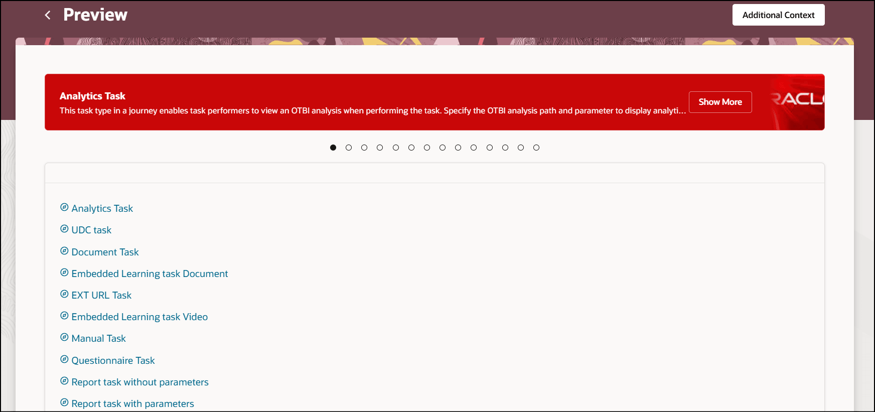 Compact Page Banner for Analytics Task