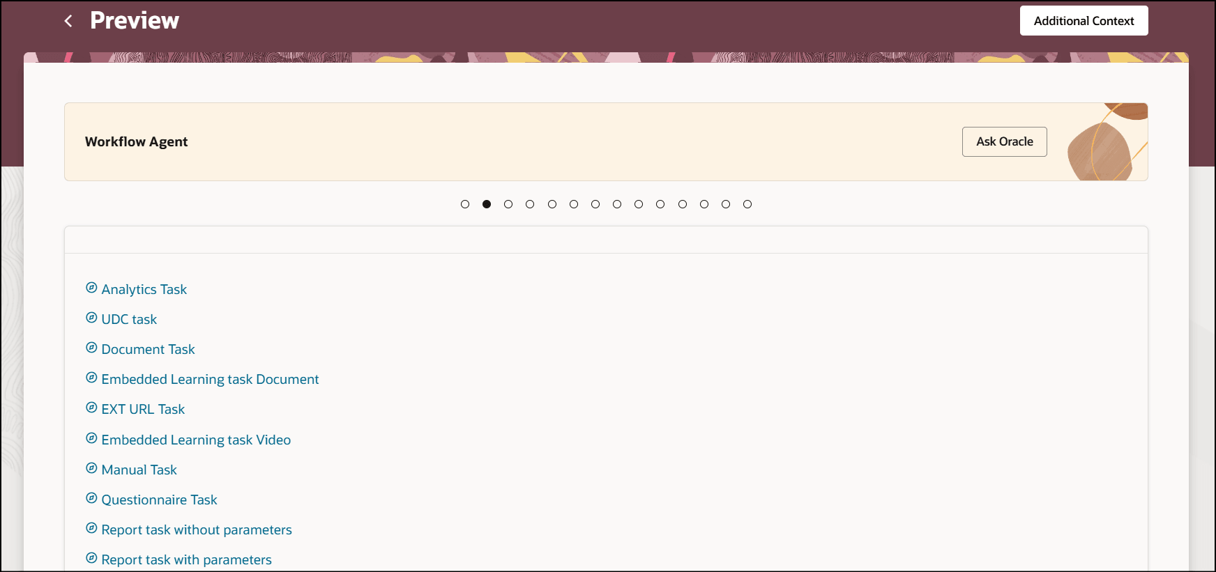 Compact Page Banner for Workflow Agent Task