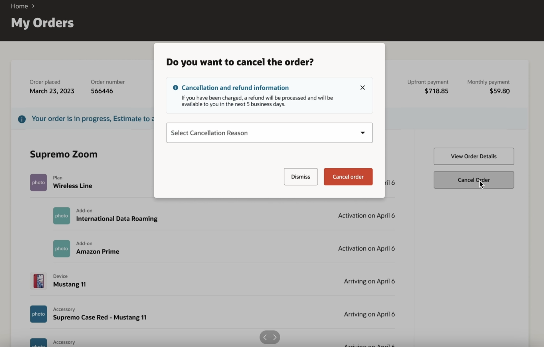 Order Cancellation