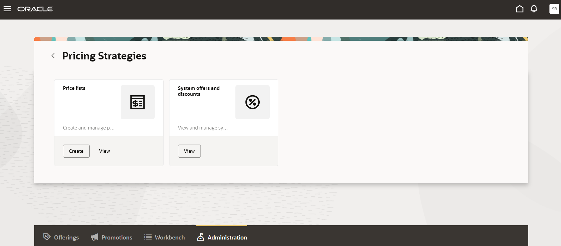 pricing strategies window to select to view system offers and system discounts