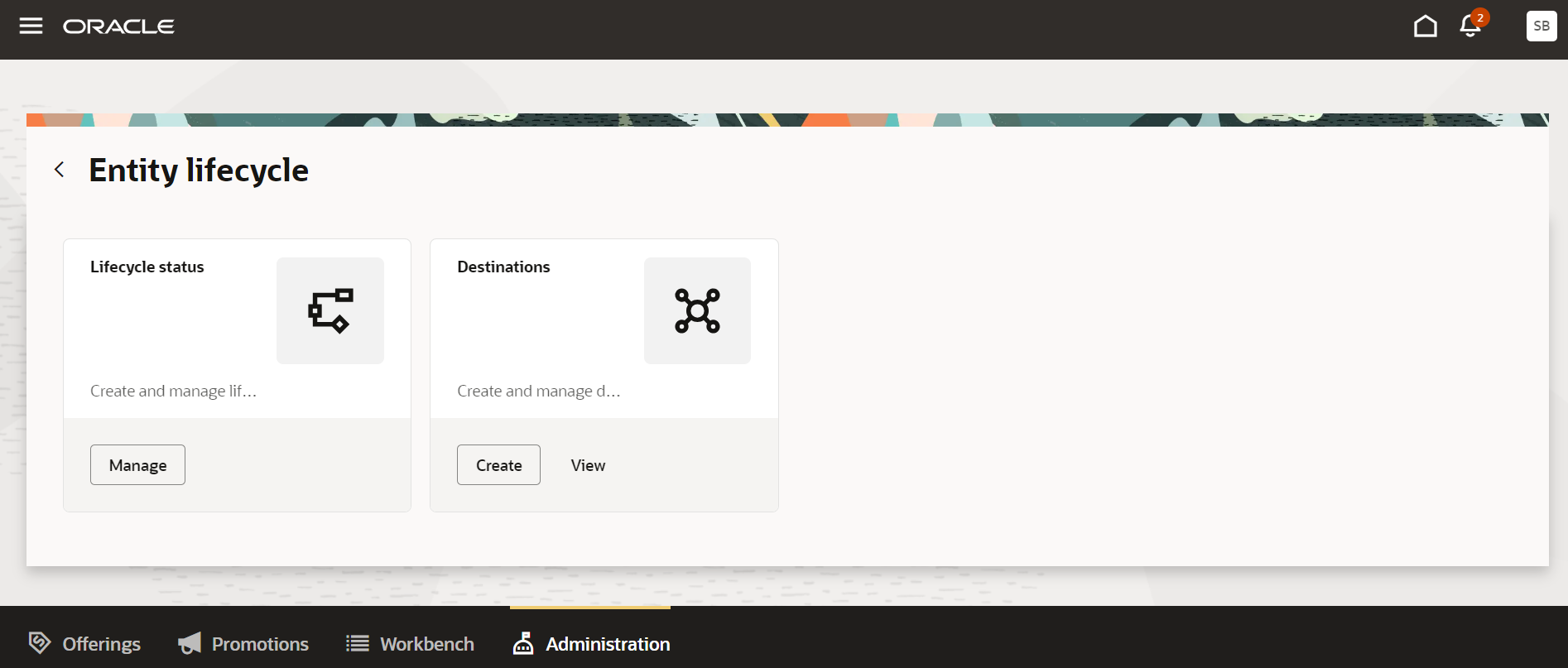 Destination configuration