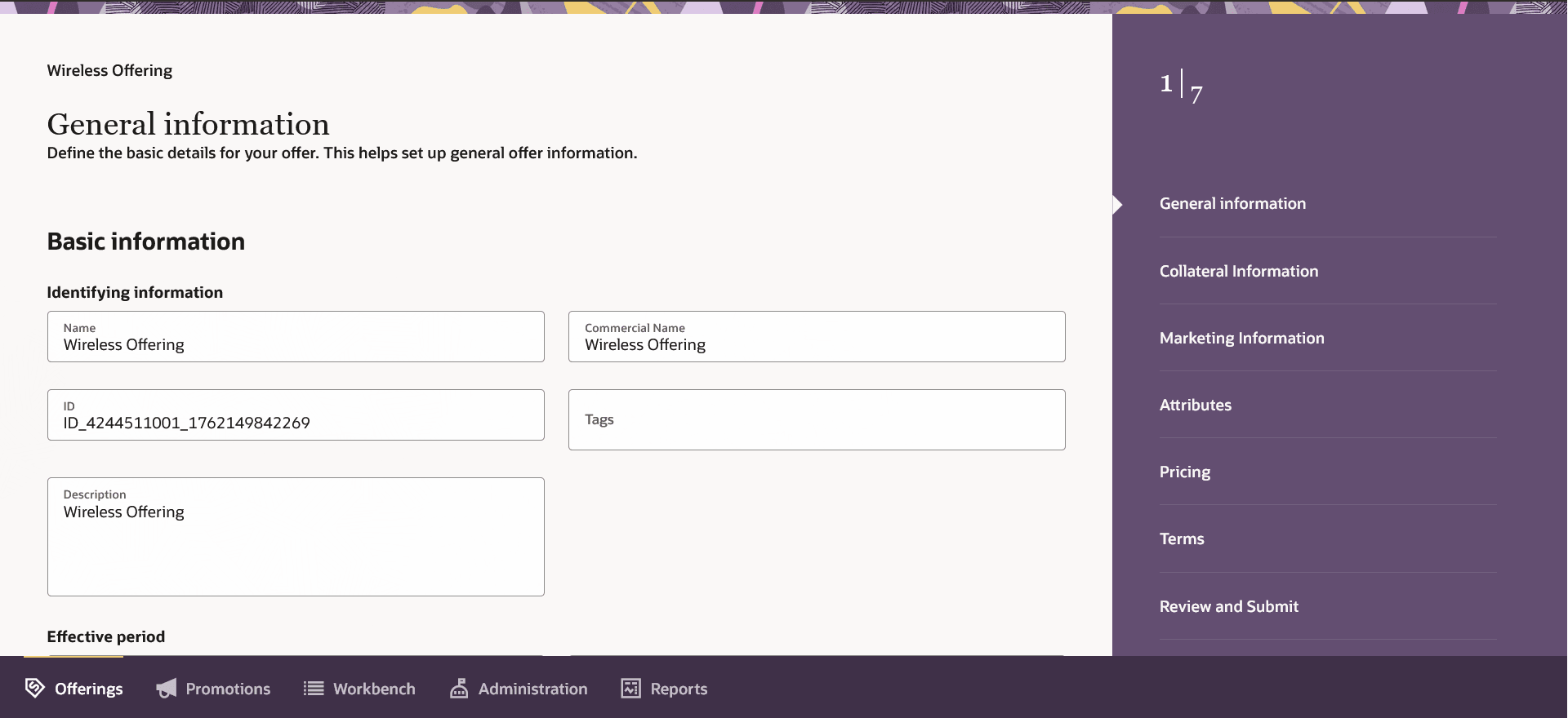 Simple offer creation