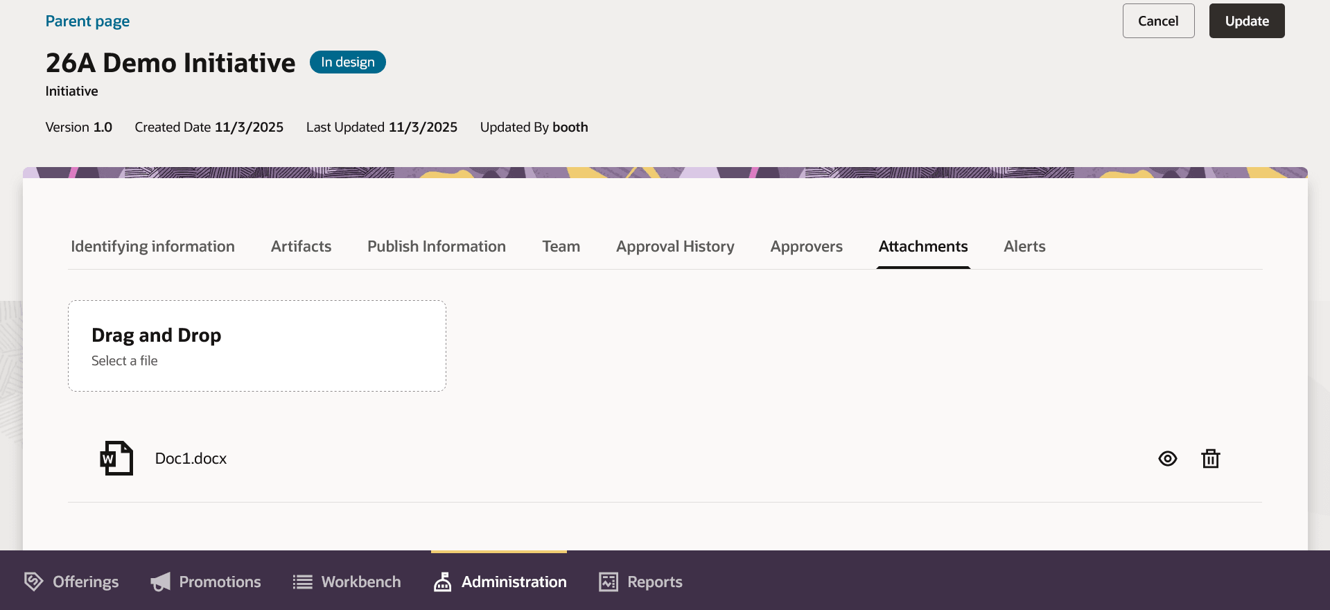 Attachments on initiatives