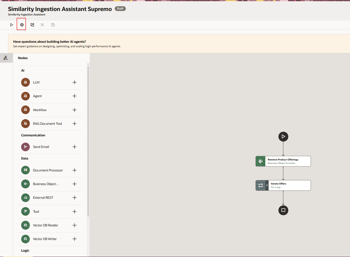 Settings to open up the drawer
