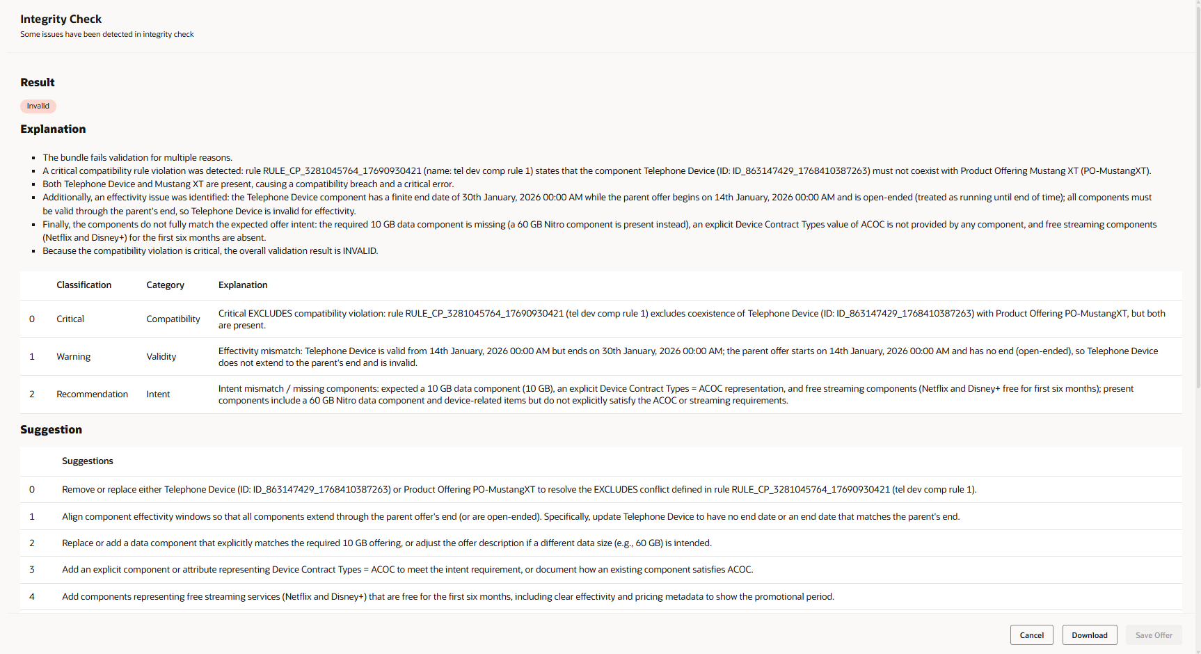 Results of Design Integrity Check AI Agent