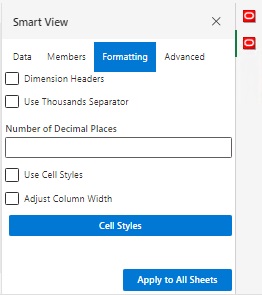 Apply to All Sheets Button in the Options Panel, Formatting Tab
