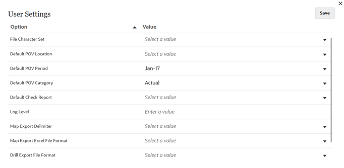 Image shows the User Settings page.