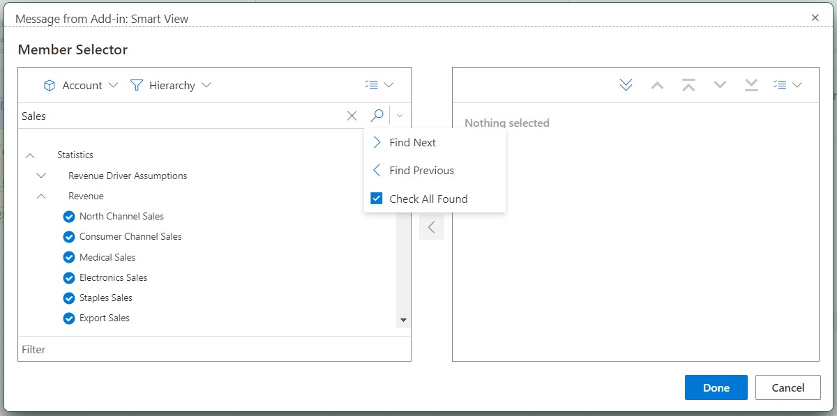 Search box and new options for search results
