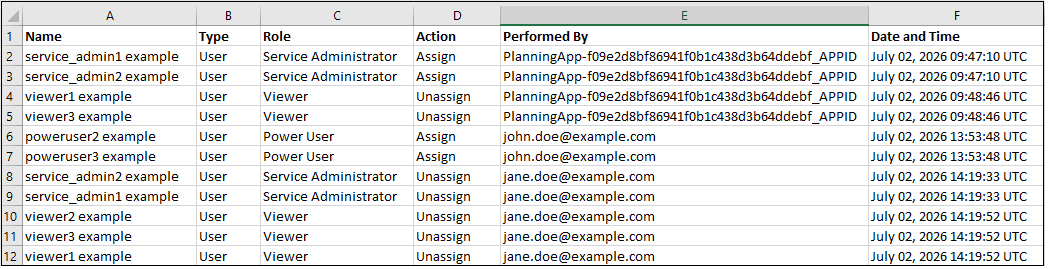 A Sample Role Audit Report