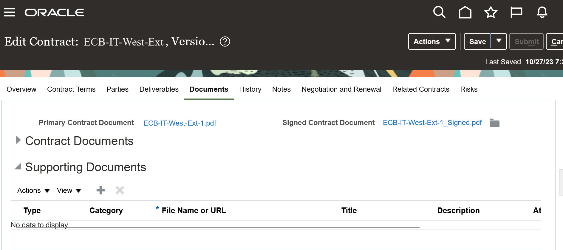 Signed Contract Document After Migration