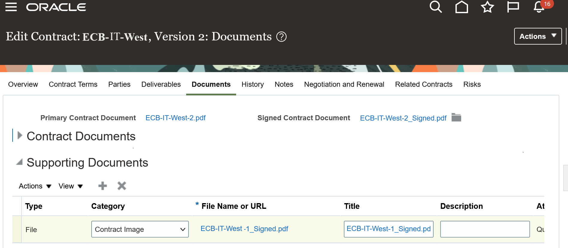 Signed Contract Document on Version 2