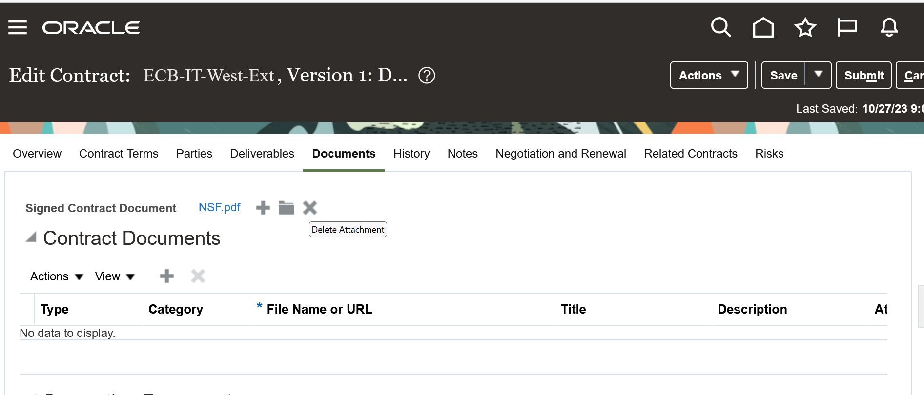 Delete Signed Contract Document