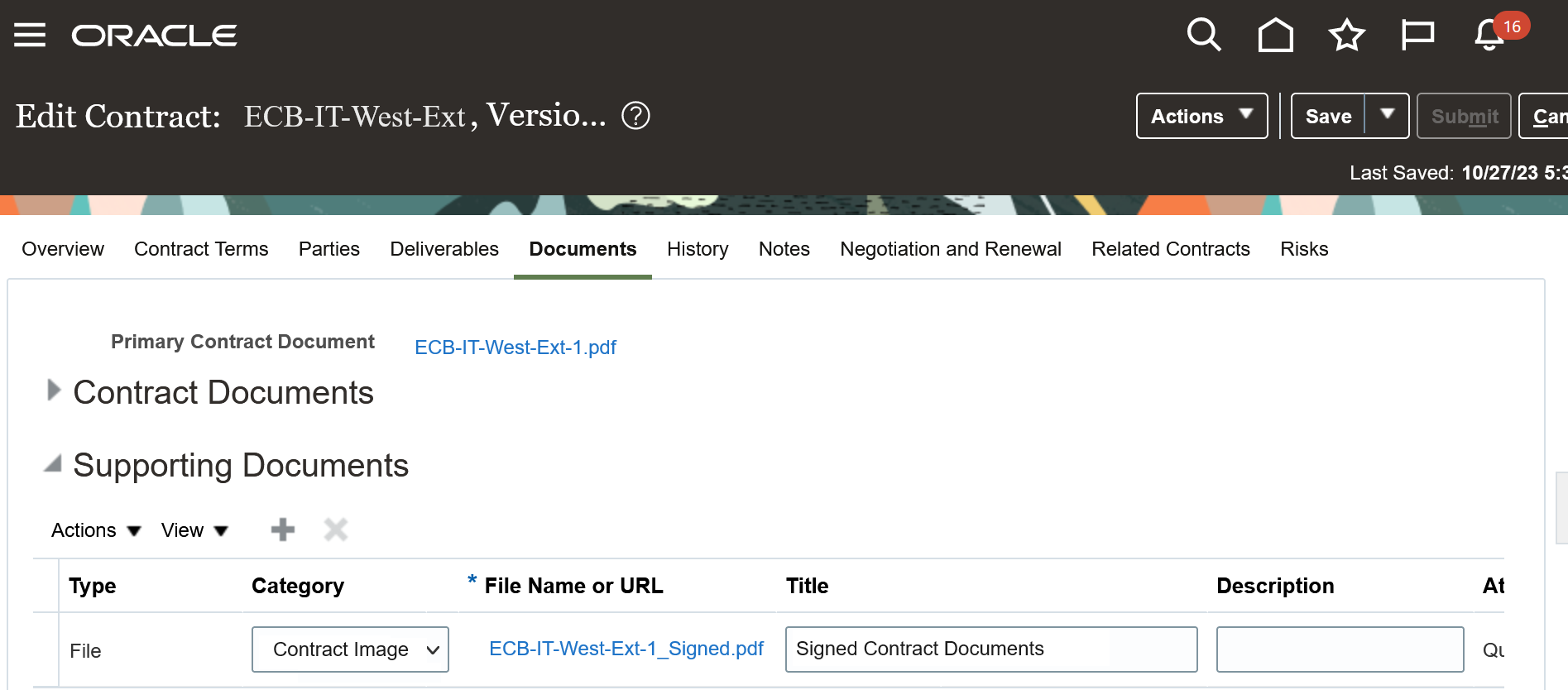 Signed Contract Document Before Migration