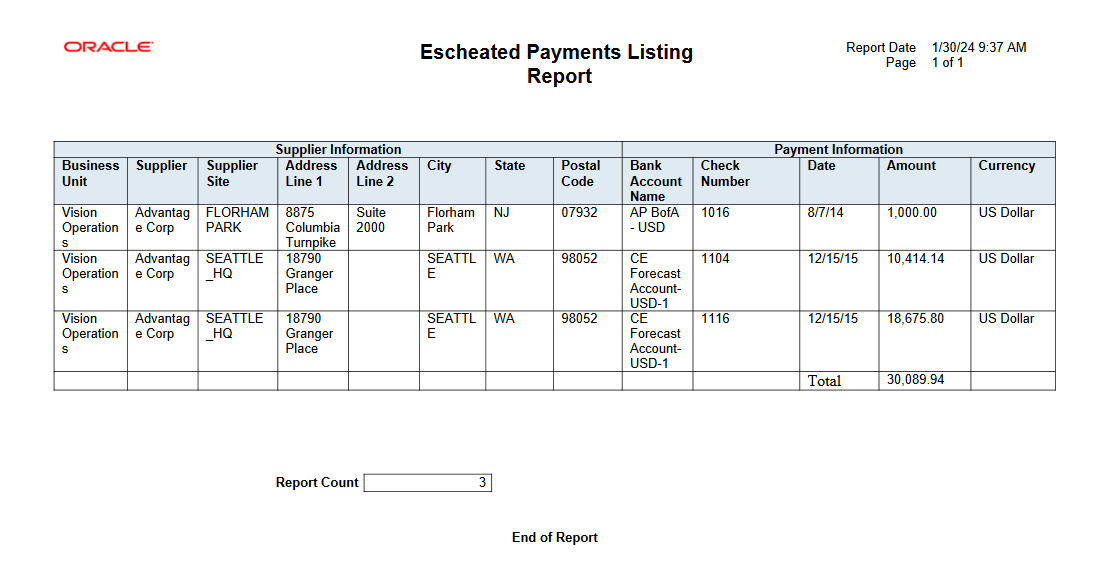 Report Output