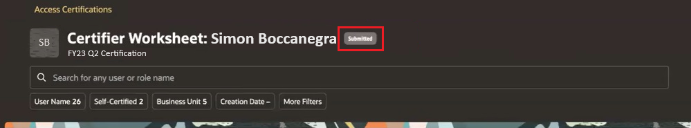 The Header Area of the Worksheet, Showing the Status Badge
