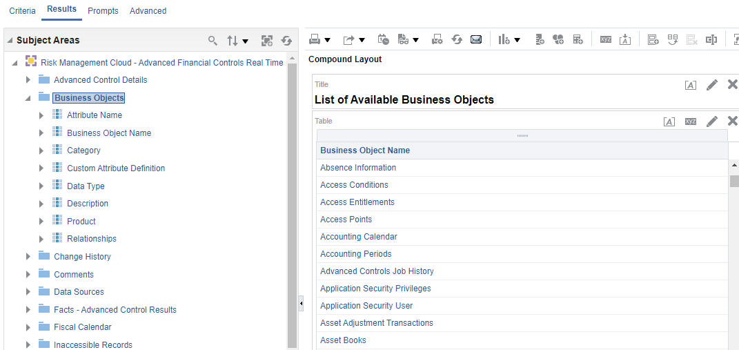New Business Object Folder and Example of Business Object List