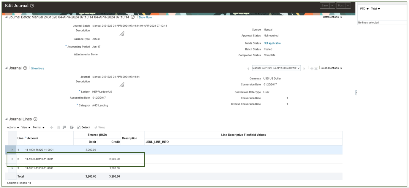 View distribution details in the Joint Venture Distributions work area