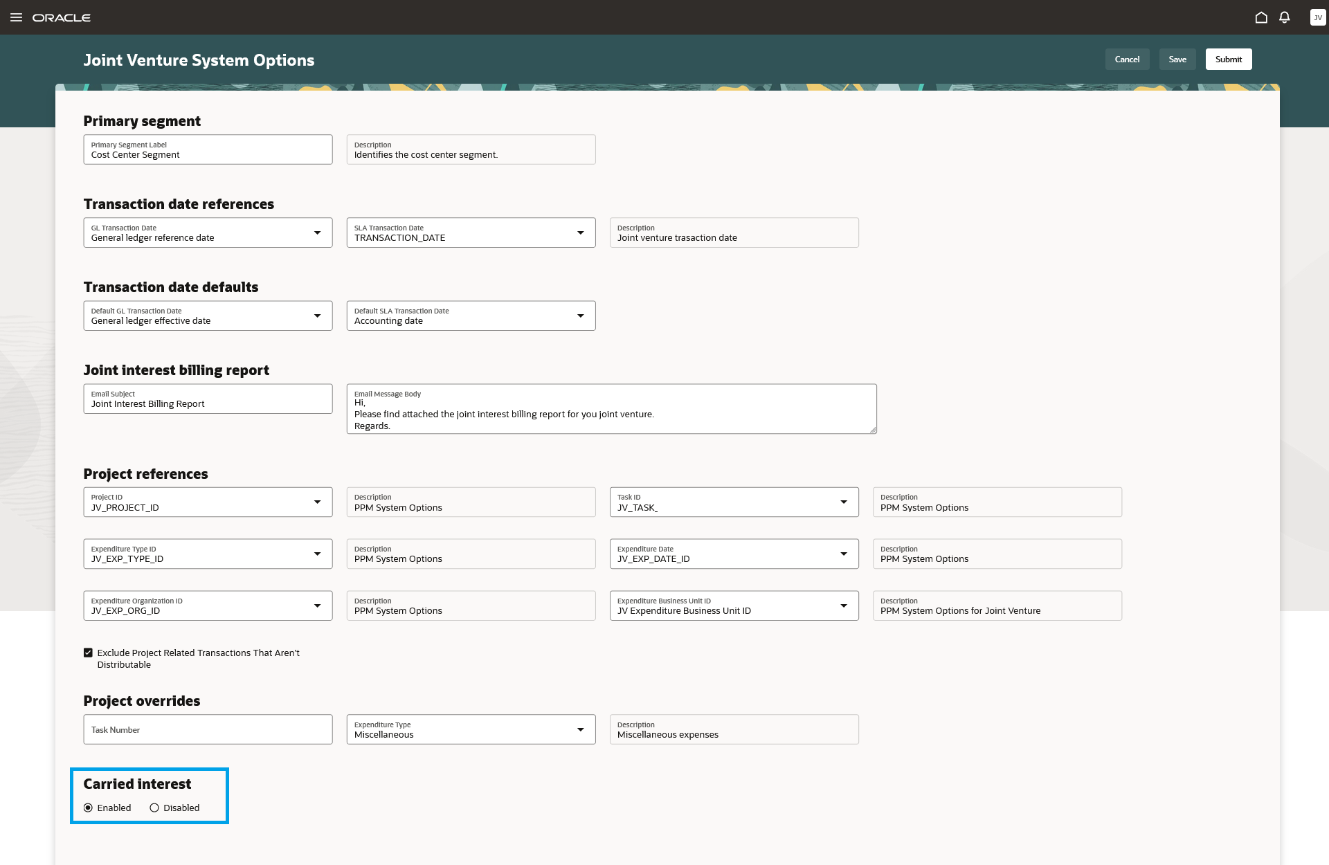 Joint Venture System Options
