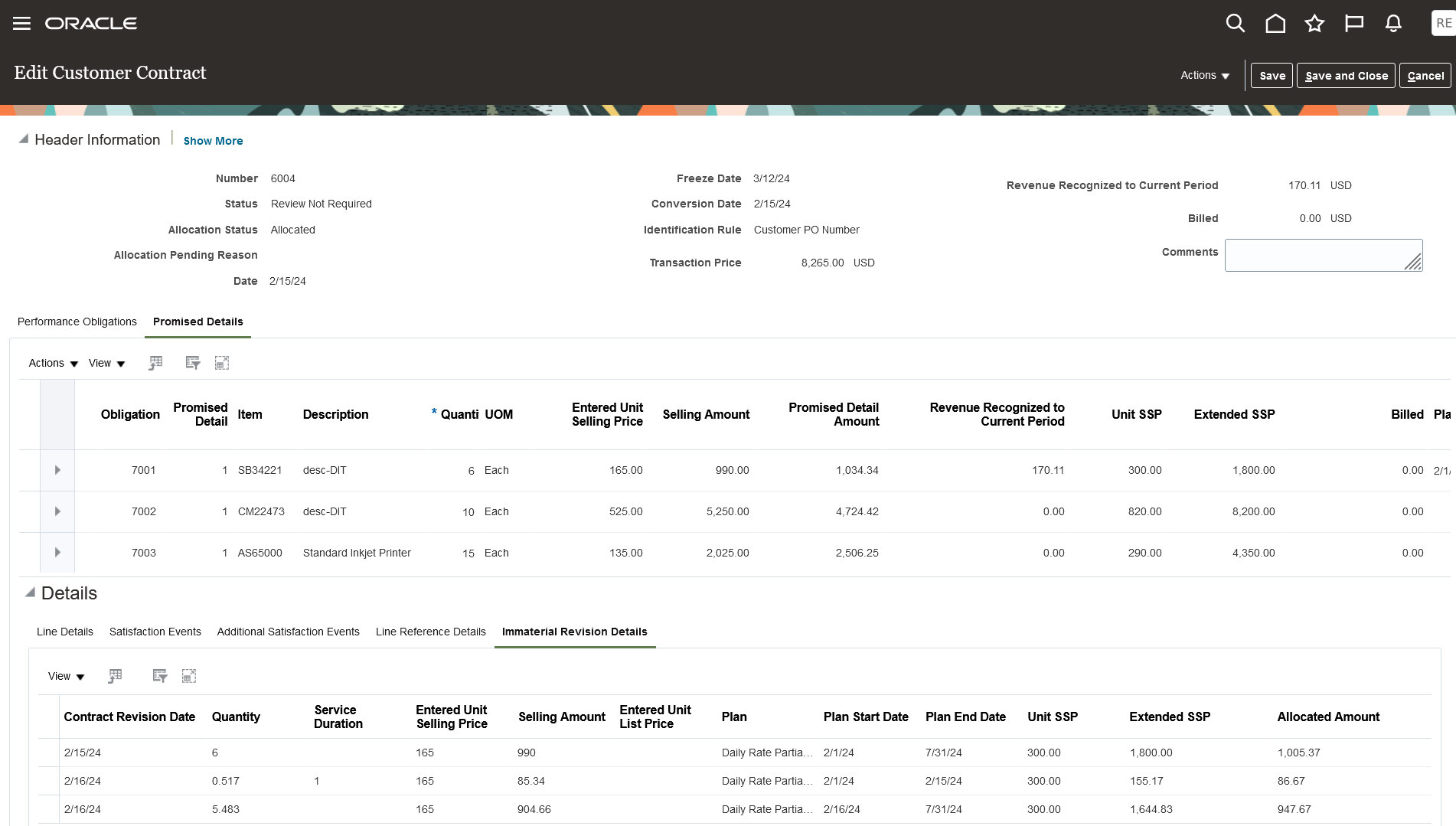 Contract after immaterial price change