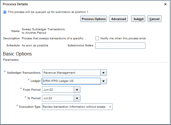 Sweep Subledger Transactions to Another Period