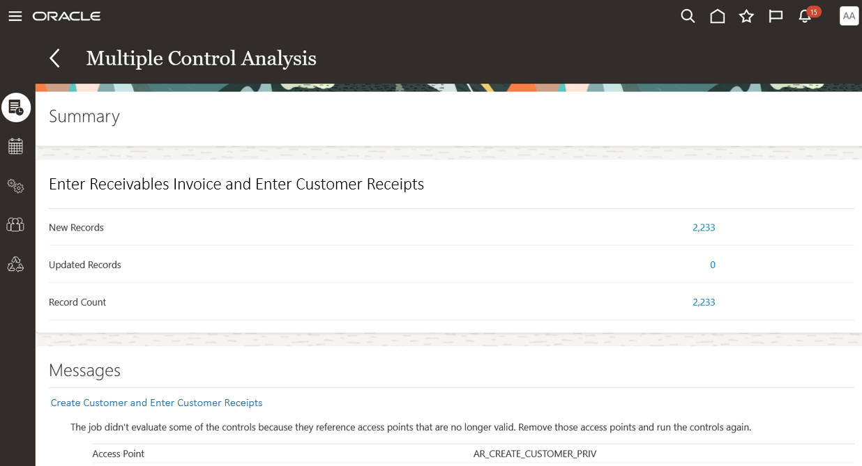 Job message when invalid access point is included.