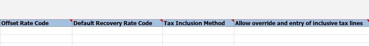 Additional fields added to Rapid Implementation spreadsheets