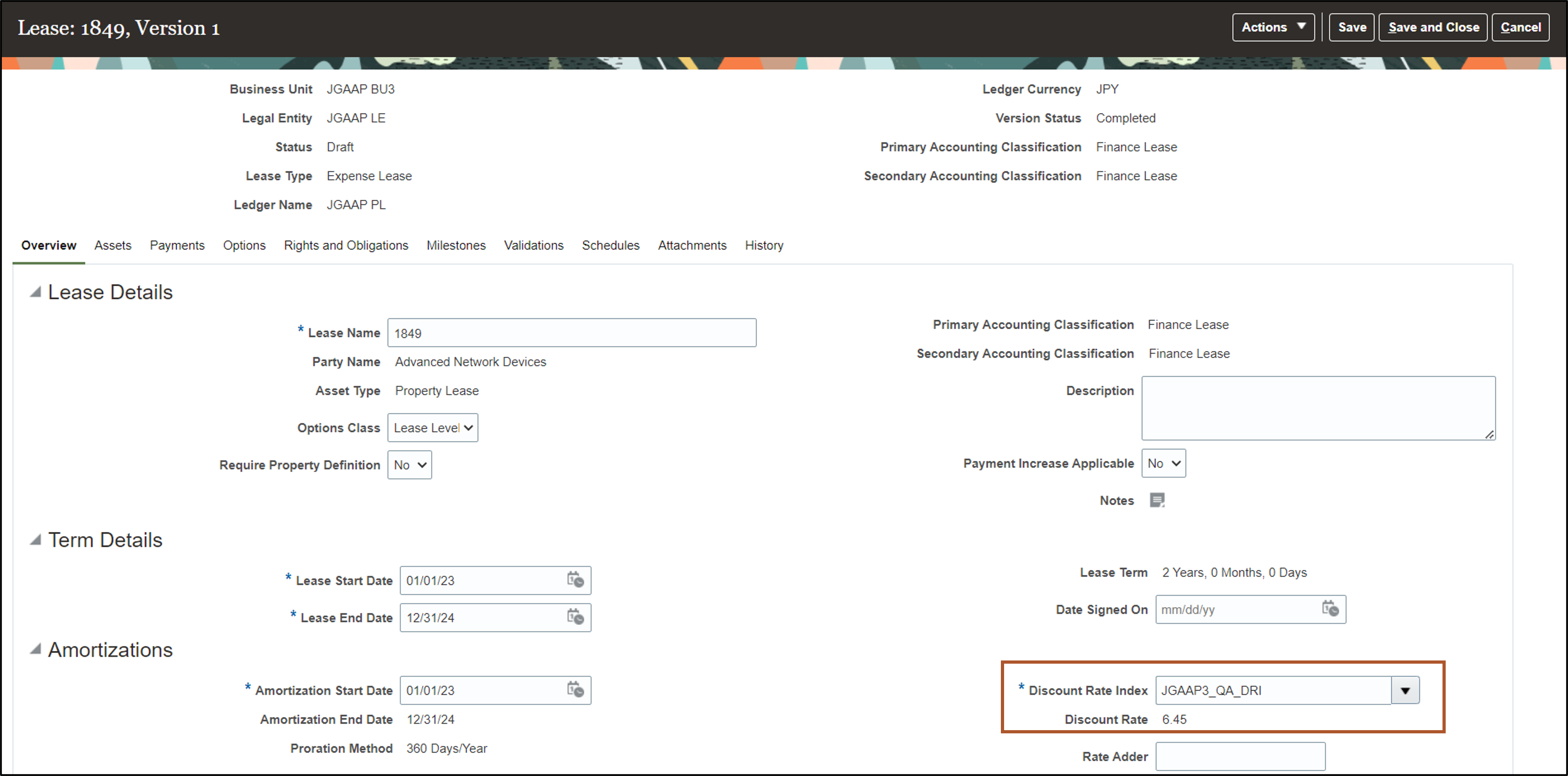 Lease Details Page