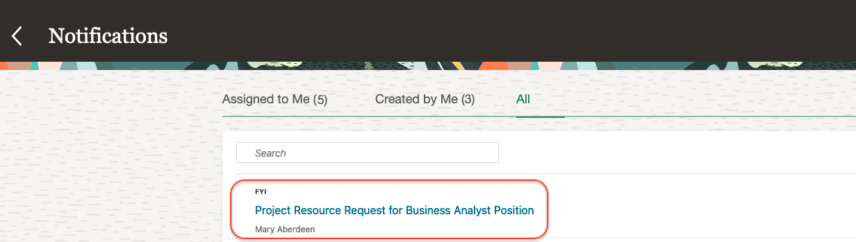 Resource manager receives notification to fulfill resource request