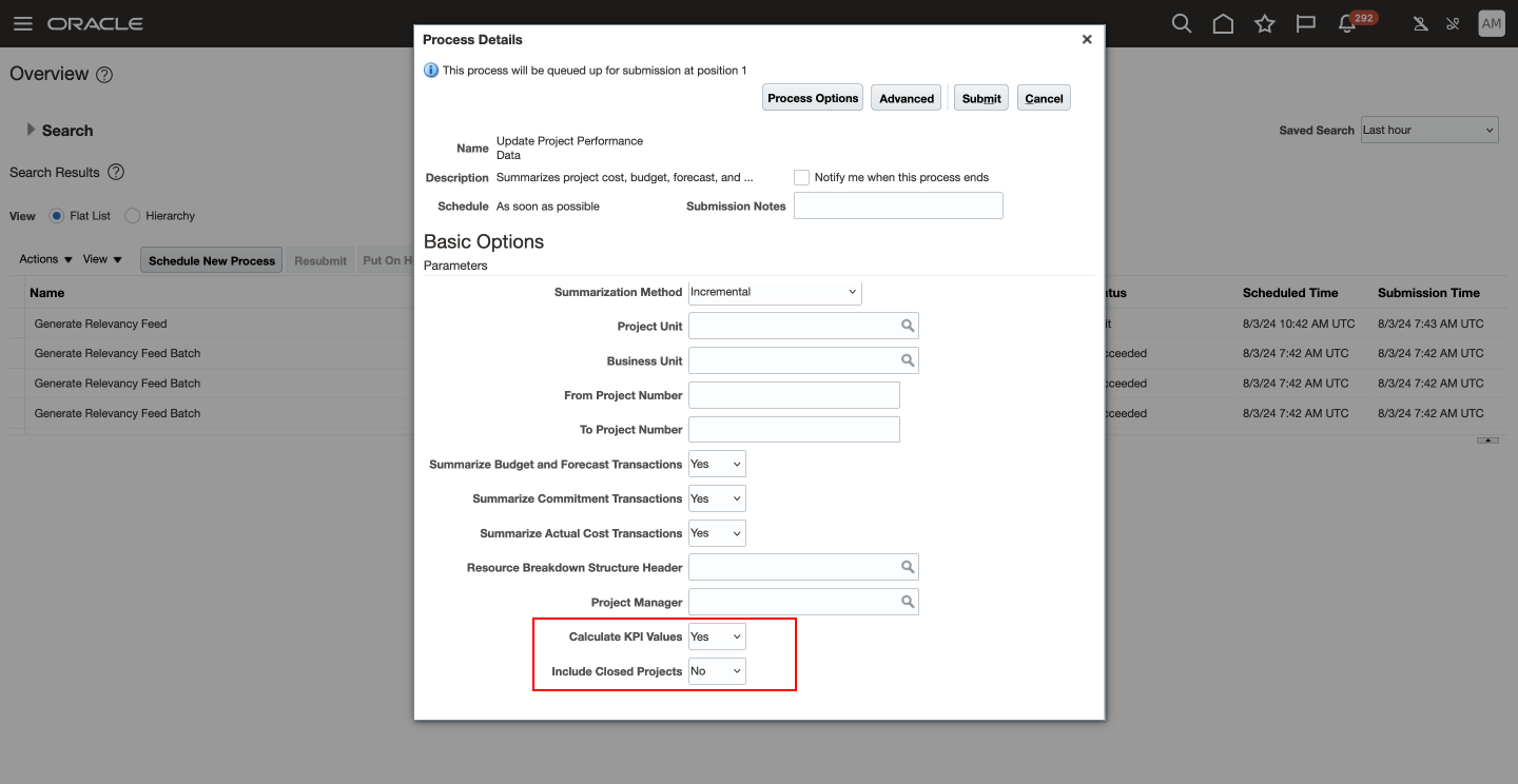 New Parameters to Control Summarization for KPIs and Closed Projects