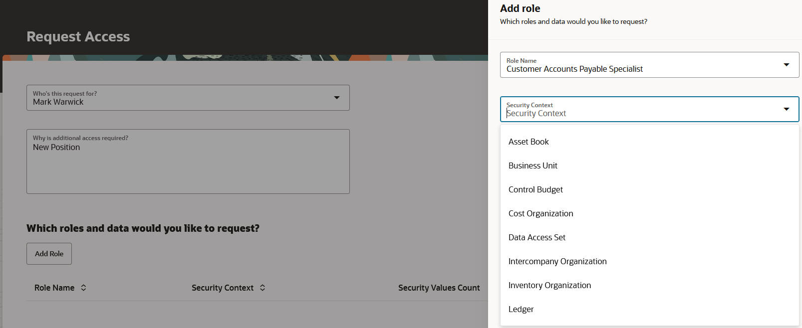 Security Context Selection