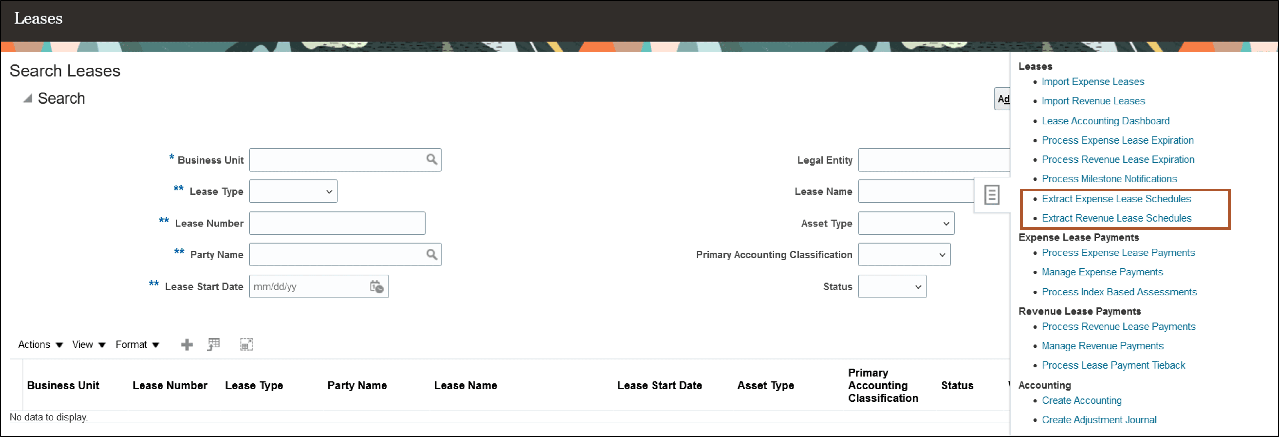Side-Panel - Extract Lease Schedules