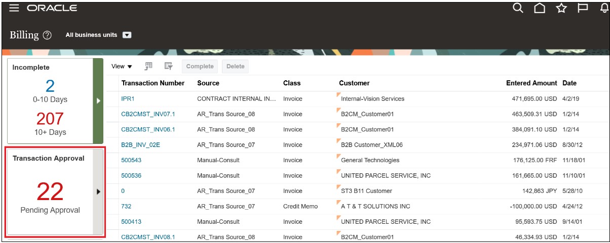 Transaction Approval Infotile