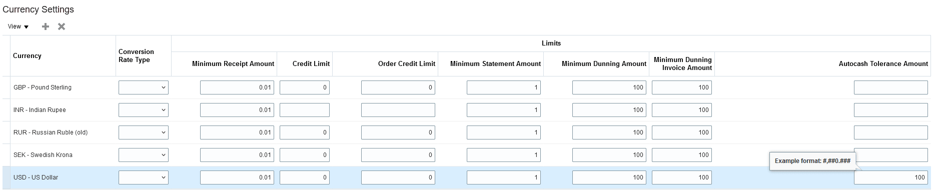 Currency Settings in Edit Profile