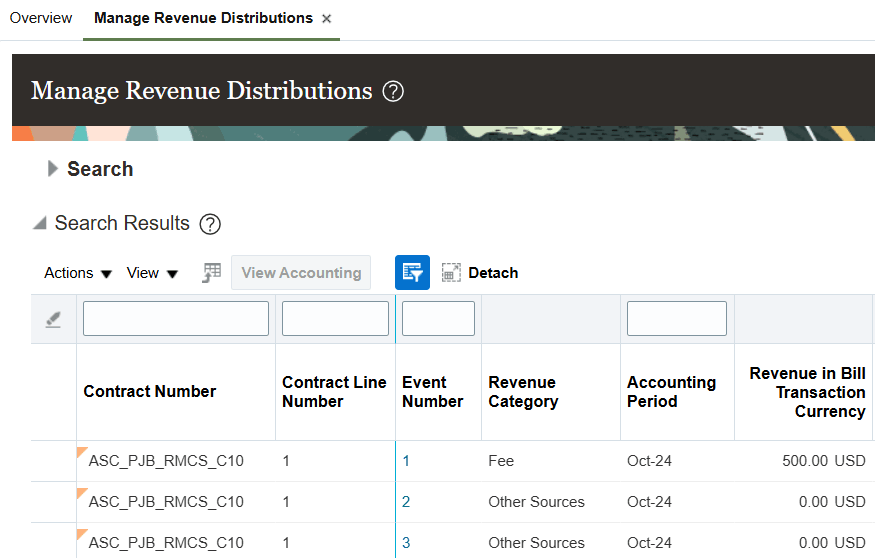 Manage Revenue Distributions