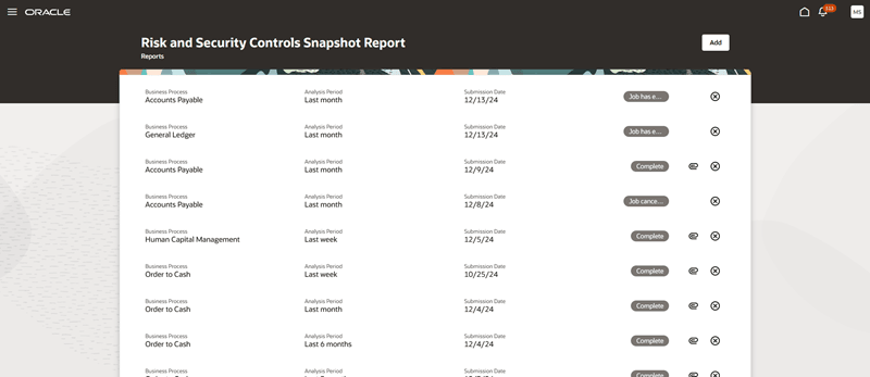 Snapshot Report Dashboard