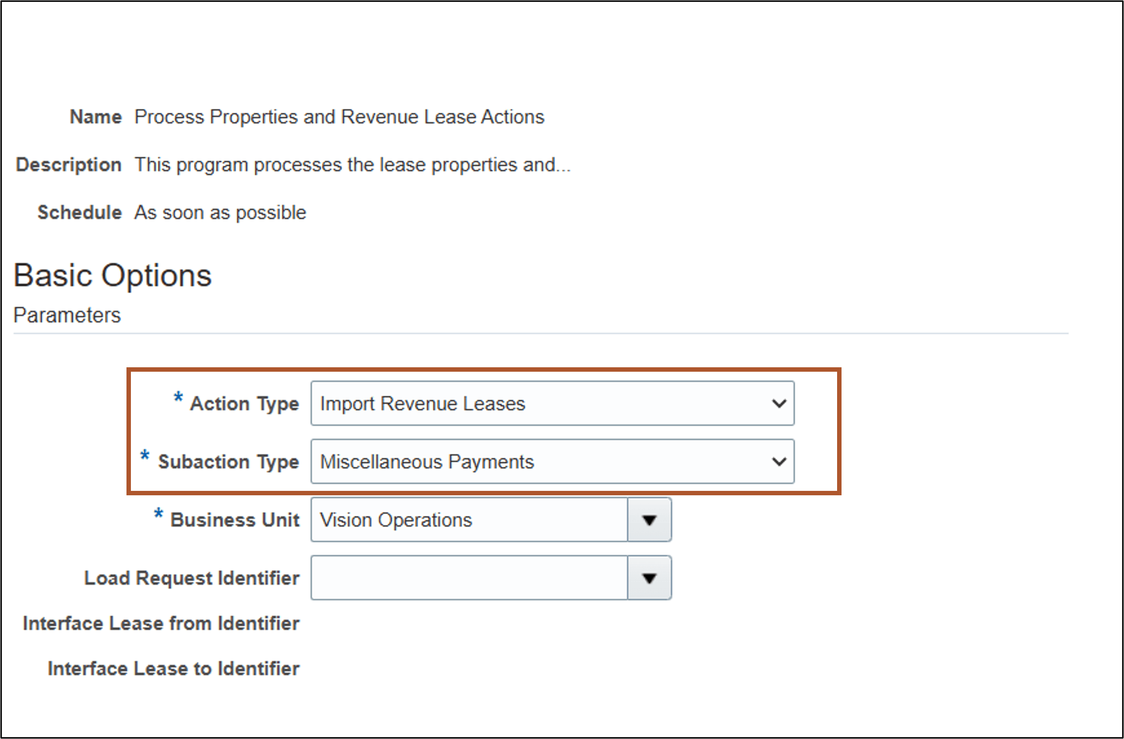 Import Miscellaneous Payments for Revenue Leases