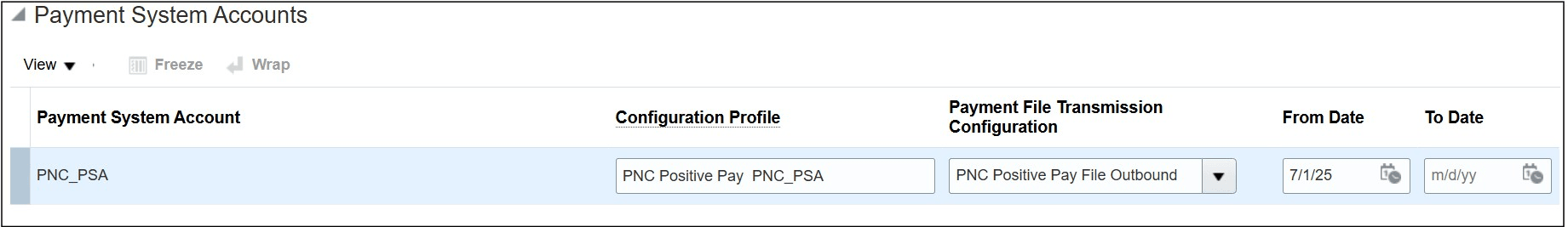 Payment SystemTab