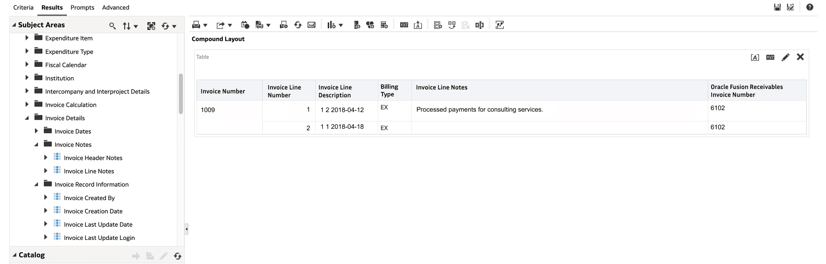 Invoice notes