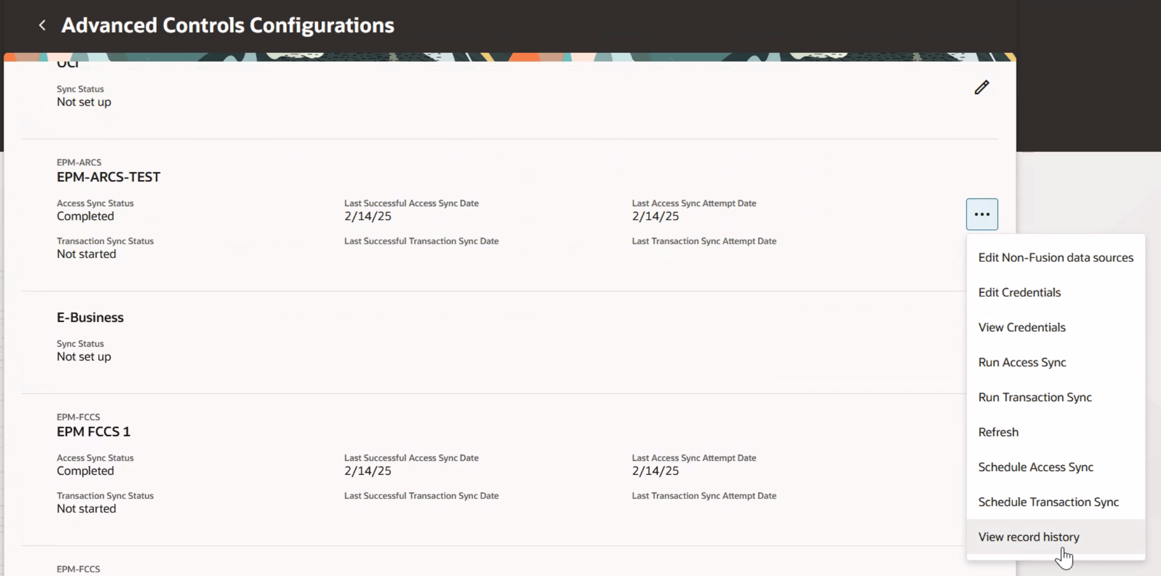 View Record History Menu Option
