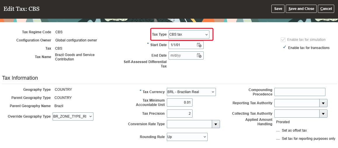 Manage Taxes UI