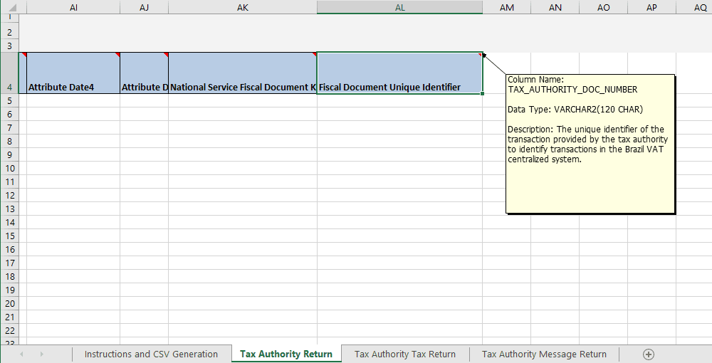 Import Fiscal Document Approval Information FBDI template
