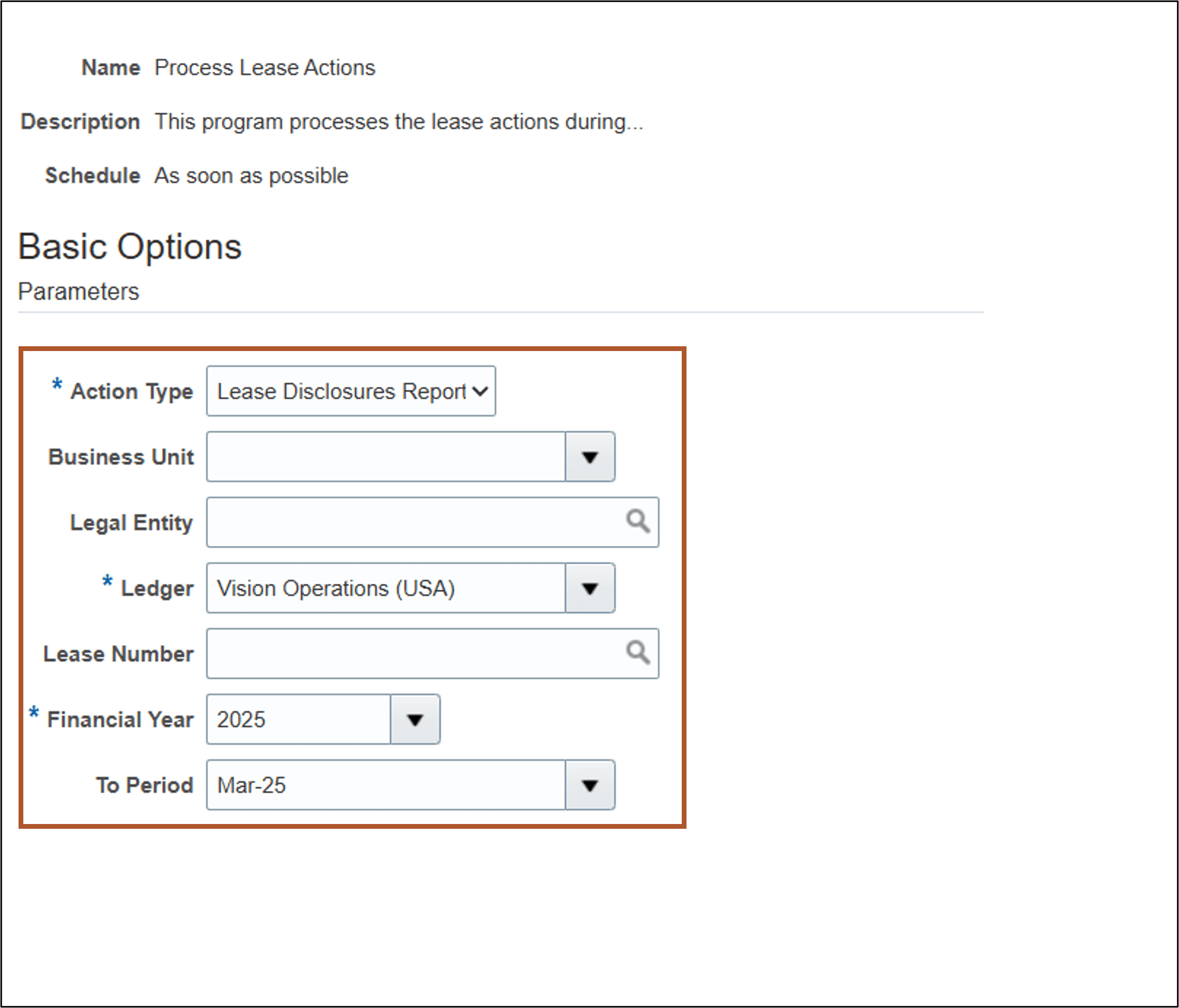 Generate Lease Disclosures Report