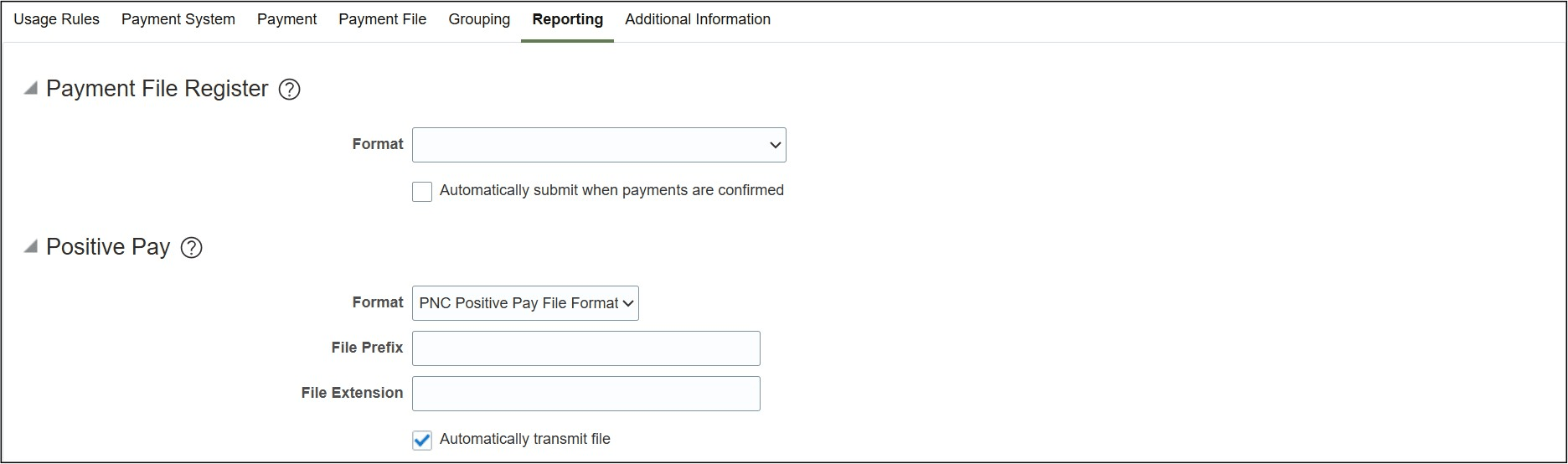 Reporting Tab