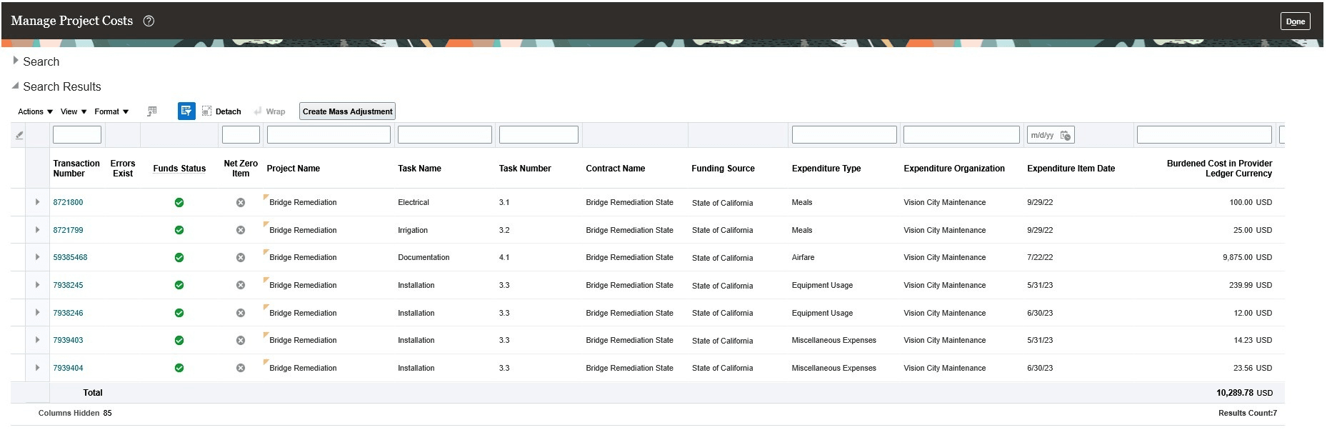 Manage Project Costs