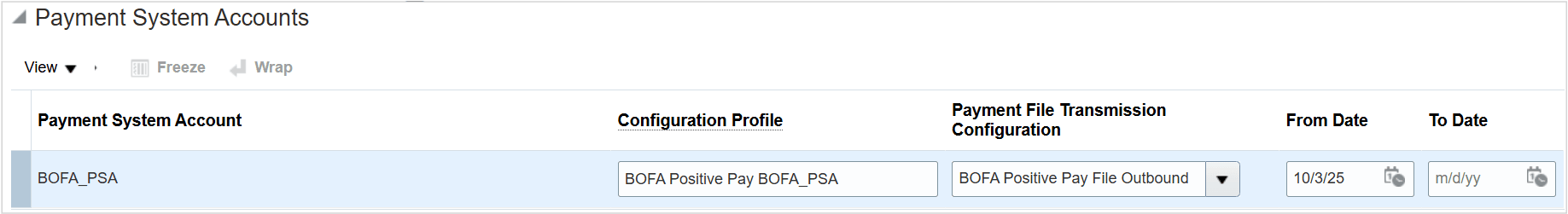 Payment System Accounts
